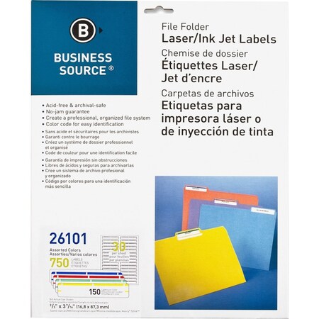 Business Source Labels, Laser/Inkjet, 2/3x3-7/16, 750/PK, AST BSN26101